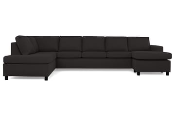 Crazy 5-sits Vänstervänd U-formad X-Large Soffa med Divan och Schäslong i Tyg - Antracit - Möbler - Soffa - U-soffa