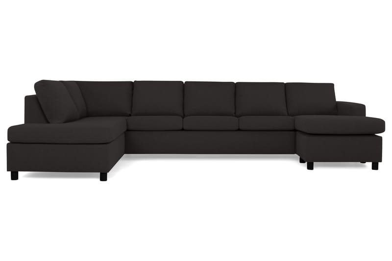 Crazy 5-sits Vänstervänd U-formad X-Large Soffa med Divan och Schäslong i Tyg - Antracit - Möbler - Soffa - U-soffa