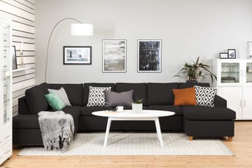 Crazy 5-sits Vänstervänd U-formad X-Large Soffa med Divan och Schäslong i Tyg - Antracit - Möbler - Soffa - U-soffa