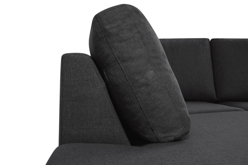 Crazy 5-sits Vänstervänd U-formad X-Large Soffa med Divan och Schäslong i Tyg - Antracit - Möbler - Soffa - U-soffa