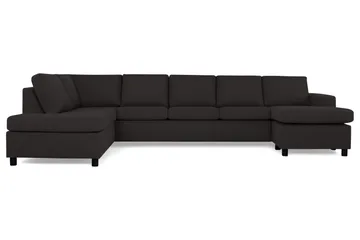 Crazy 5-sits Vänstervänd U-formad X-Large Soffa med Divan och Schäslong i Tyg - Antracit - Möbler - Soffa - U-soffa