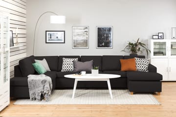 Crazy 5-sits Vänstervänd U-formad X-Large Soffa med Divan och Schäslong i Tyg - Antracit - Möbler - Soffa - U-soffa