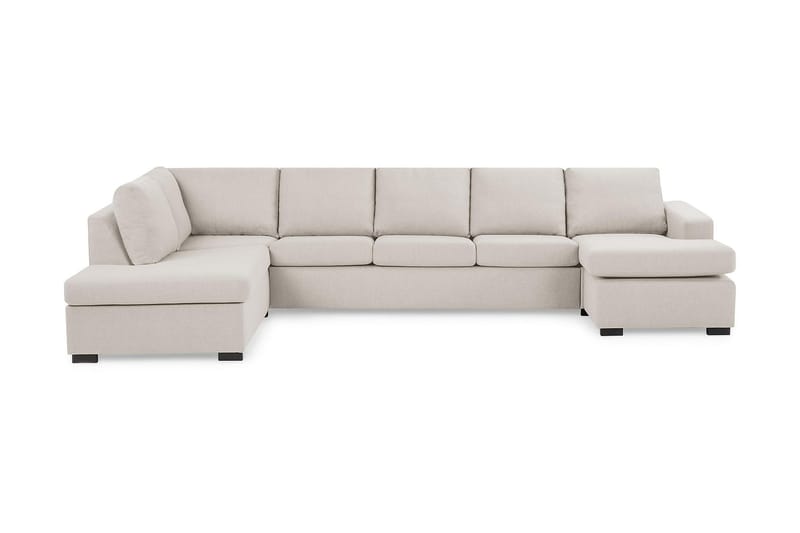 Crazy 5-sits Vänstervänd U-formad X-Large Soffa med Divan och Schäslong i Tyg - Beige - Möbler - Soffa - U-soffa