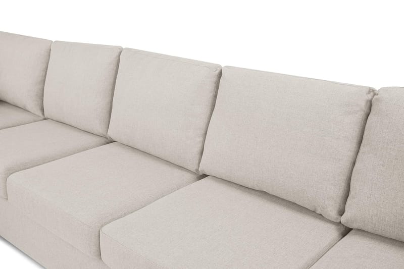 Crazy 5-sits Vänstervänd U-formad X-Large Soffa med Divan och Schäslong i Tyg - Beige - Möbler - Soffa - U-soffa