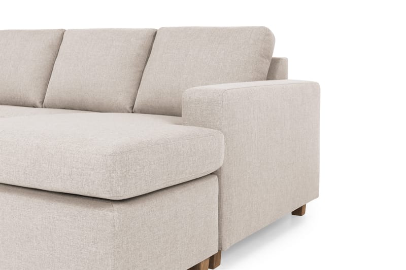 Crazy 5-sits Vänstervänd U-formad X-Large Soffa med Divan och Schäslong i Tyg - Beige - Möbler - Soffa - U-soffa