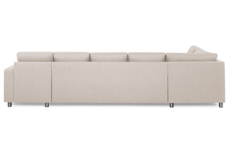 Crazy 5-sits Vänstervänd U-formad X-Large Soffa med Divan och Schäslong i Tyg - Beige - Möbler - Soffa - U-soffa