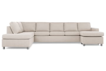Crazy 5-sits Vänstervänd U-formad X-Large Soffa med Divan och Schäslong i Tyg - Beige - Möbler - Soffa - U-soffa