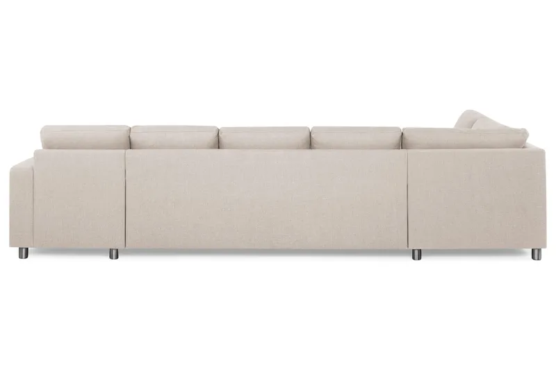 Crazy 5-sits Vänstervänd U-formad X-Large Soffa med Divan och Schäslong i Tyg - Beige - Möbler - Soffa - U-soffa