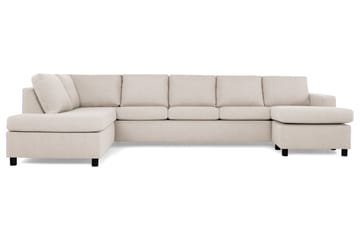Crazy 5-sits Vänstervänd U-formad X-Large Soffa med Divan och Schäslong i Tyg - Beige - Möbler - Soffa - U-soffa