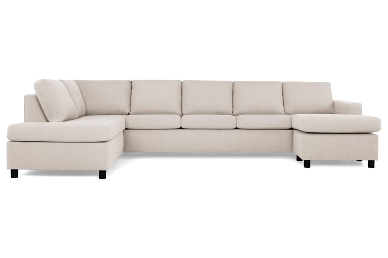 Crazy 5-sits Vänstervänd U-formad X-Large Soffa med Divan och Schäslong i Tyg - Beige - Möbler - Soffa - U-soffa