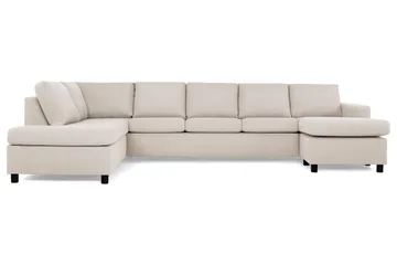 Crazy 5-sits Vänstervänd U-formad X-Large Soffa med Divan och Schäslong i Tyg - Beige - Möbler - Soffa - U-soffa