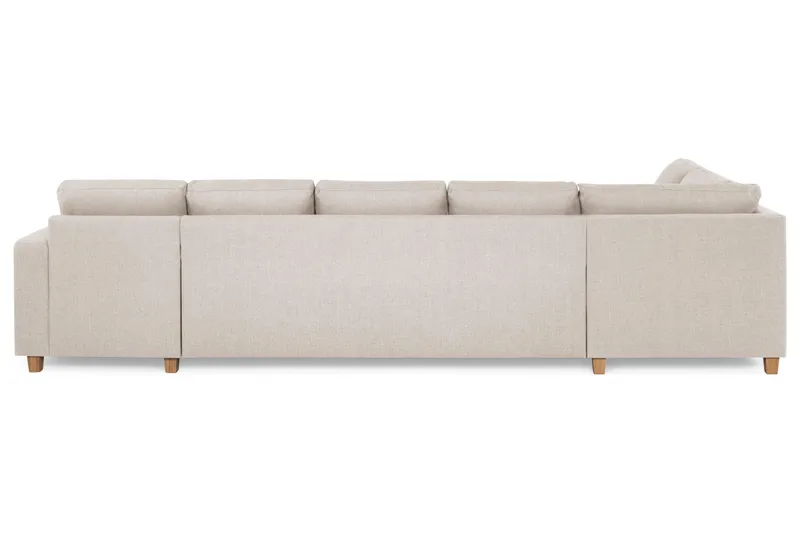 Crazy 5-sits Vänstervänd U-formad X-Large Soffa med Divan och Schäslong i Tyg - Beige - Möbler - Soffa - U-soffa