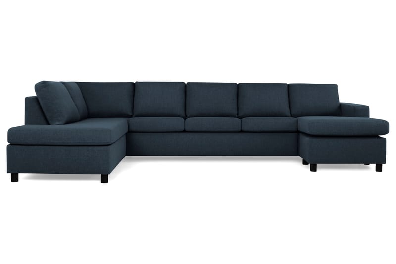 Crazy 5-sits Vänstervänd U-formad X-Large Soffa med Divan och Schäslong i Tyg - Blå - Möbler - Soffa - U-soffa