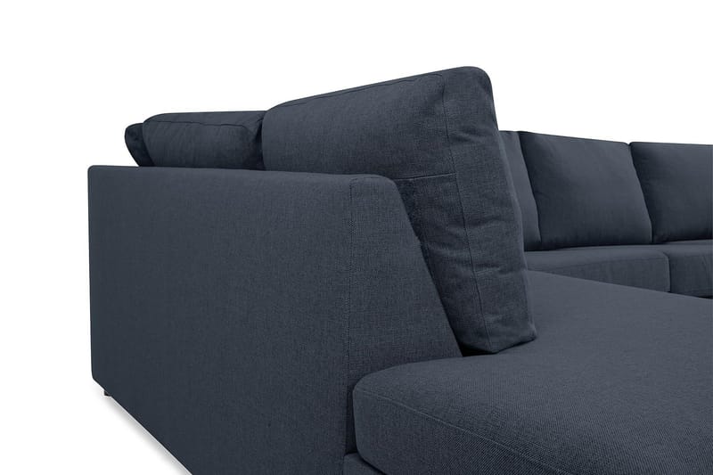 Crazy 5-sits Vänstervänd U-formad X-Large Soffa med Divan och Schäslong i Tyg - Blå - Möbler - Soffa - U-soffa