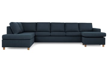 Crazy 5-sits Vänstervänd U-formad X-Large Soffa med Divan och Schäslong i Tyg - Blå - Möbler - Soffa - U-soffa