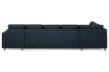 Crazy 5-sits Vänstervänd U-formad X-Large Soffa med Divan och Schäslong i Tyg - Blå - Möbler - Soffa - U-soffa