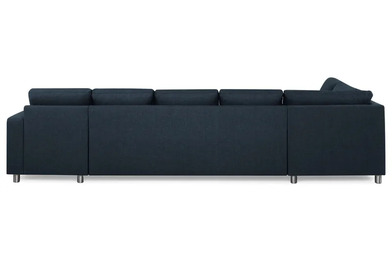 Crazy 5-sits Vänstervänd U-formad X-Large Soffa med Divan och Schäslong i Tyg - Blå - Möbler - Soffa - U-soffa