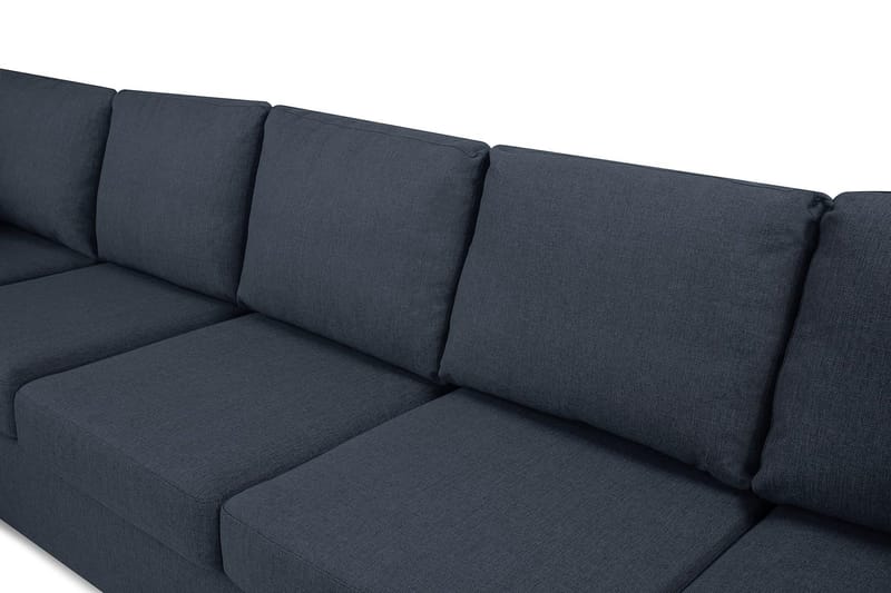 Crazy 5-sits Vänstervänd U-formad X-Large Soffa med Divan och Schäslong i Tyg - Blå - Möbler - Soffa - U-soffa