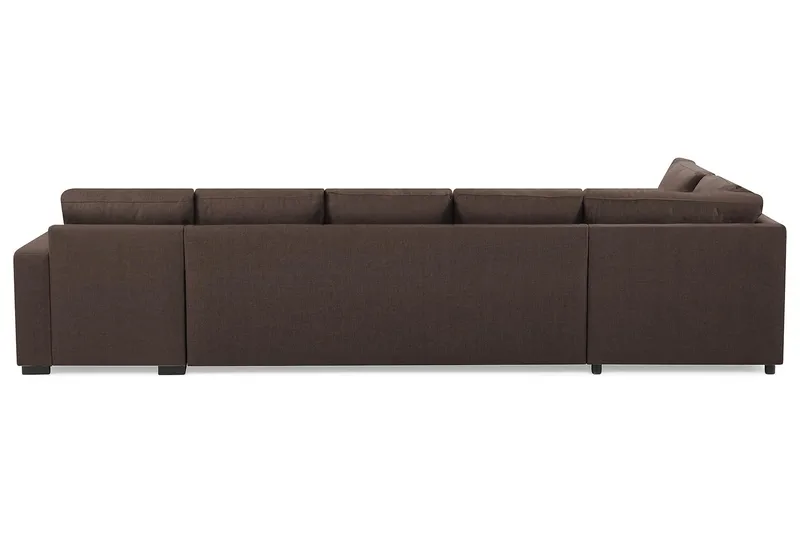 Crazy 5-sits Vänstervänd U-formad X-Large Soffa med Divan och Schäslong i Tyg - Brun - Möbler - Soffa - U-soffa