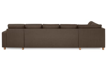 Crazy 5-sits Vänstervänd U-formad X-Large Soffa med Divan och Schäslong i Tyg - Brun - Möbler - Soffa - U-soffa