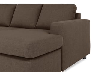 Crazy 5-sits Vänstervänd U-formad X-Large Soffa med Divan och Schäslong i Tyg - Brun - Möbler - Soffa - U-soffa