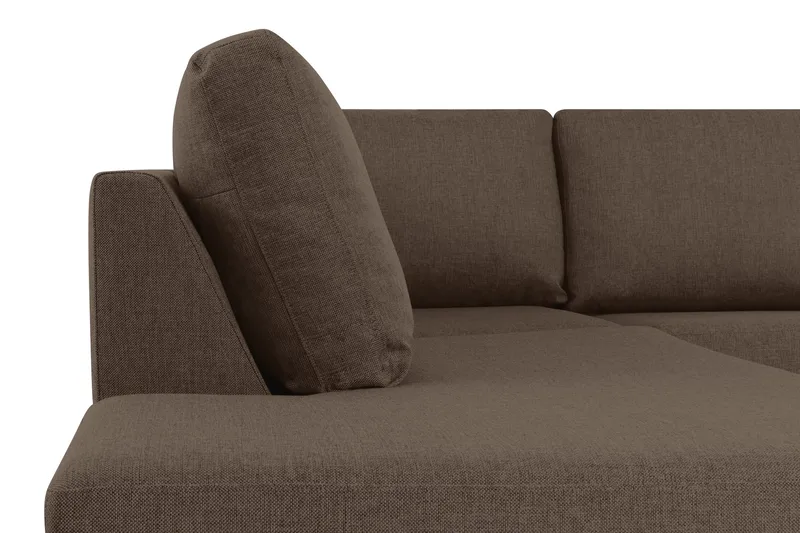 Crazy 5-sits Vänstervänd U-formad X-Large Soffa med Divan och Schäslong i Tyg - Brun - Möbler - Soffa - U-soffa
