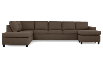 Crazy 5-sits Vänstervänd U-formad X-Large Soffa med Divan och Schäslong i Tyg - Brun - Möbler - Soffa - U-soffa