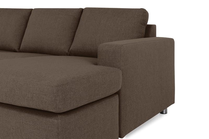 Crazy 5-sits Vänstervänd U-formad X-Large Soffa med Divan och Schäslong i Tyg - Brun - Möbler - Soffa - U-soffa