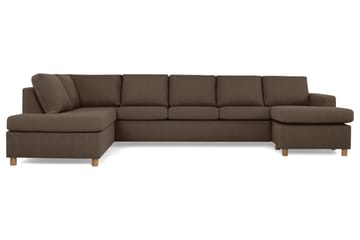 Crazy 5-sits Vänstervänd U-formad X-Large Soffa med Divan och Schäslong i Tyg - Brun - Möbler - Soffa - U-soffa