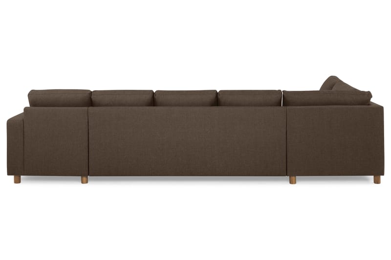 Crazy 5-sits Vänstervänd U-formad X-Large Soffa med Divan och Schäslong i Tyg - Brun - Möbler - Soffa - U-soffa