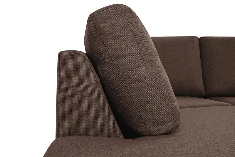 Crazy 5-sits Vänstervänd U-formad X-Large Soffa med Divan och Schäslong i Tyg - Brun - Möbler - Soffa - U-soffa