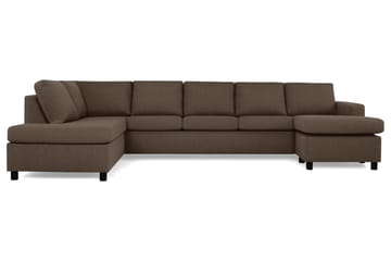 Crazy 5-sits Vänstervänd U-formad X-Large Soffa med Divan och Schäslong i Tyg - Brun - Möbler - Soffa - U-soffa