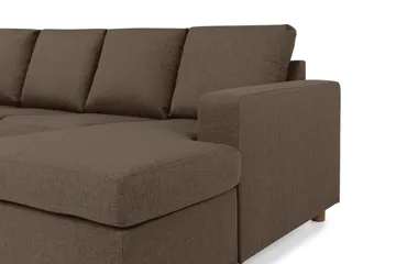 Crazy 5-sits Vänstervänd U-formad X-Large Soffa med Divan och Schäslong i Tyg - Brun - Möbler - Soffa - U-soffa