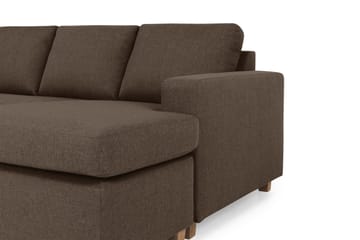 Crazy 5-sits Vänstervänd U-formad X-Large Soffa med Divan och Schäslong i Tyg - Brun - Möbler - Soffa - U-soffa