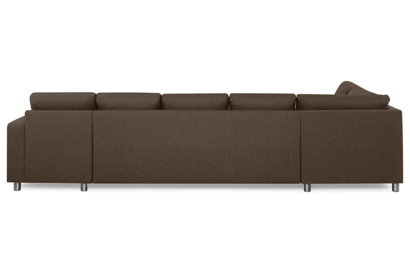Crazy 5-sits Vänstervänd U-formad X-Large Soffa med Divan och Schäslong i Tyg - Brun - Möbler - Soffa - U-soffa