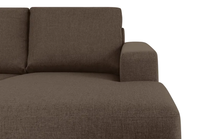 Crazy 5-sits Vänstervänd U-formad X-Large Soffa med Divan och Schäslong i Tyg - Brun - Möbler - Soffa - U-soffa