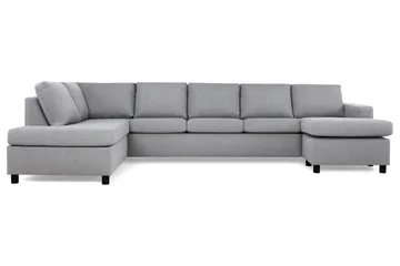 Crazy 5-sits Vänstervänd U-formad X-Large Soffa med Divan och Schäslong i Tyg - Grå - Möbler - Soffa - U-soffa