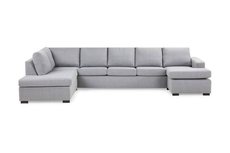 Crazy 5-sits Vänstervänd U-formad X-Large Soffa med Divan och Schäslong i Tyg - Grå - Möbler - Soffa - U-soffa