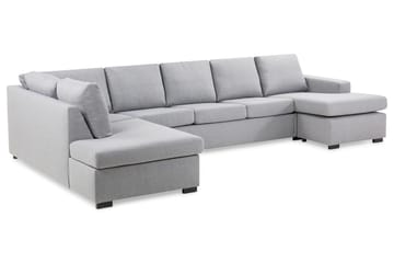 Crazy 5-sits Vänstervänd U-formad X-Large Soffa med Divan och Schäslong i Tyg - Grå - Möbler - Soffa - U-soffa