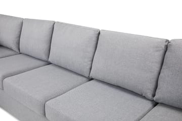 Crazy 5-sits Vänstervänd U-formad X-Large Soffa med Divan och Schäslong i Tyg - Grå - Möbler - Soffa - U-soffa