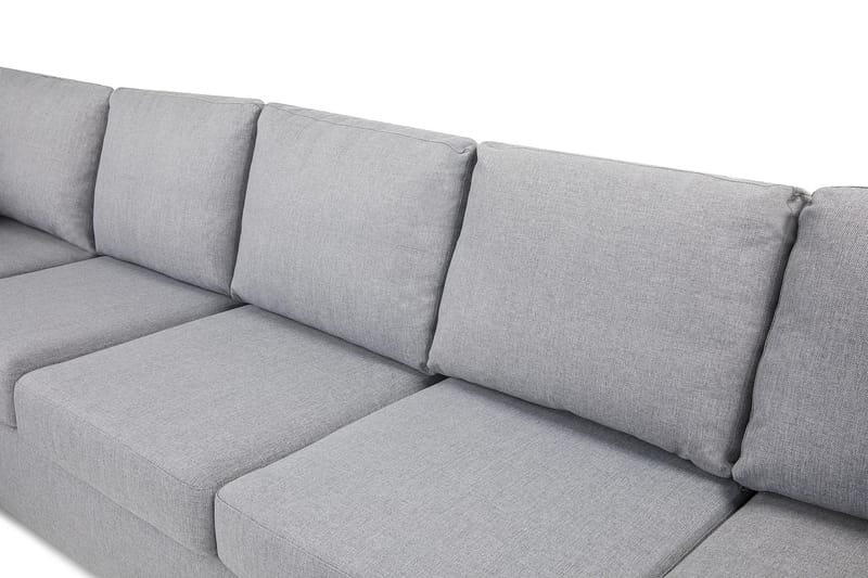 Crazy 5-sits Vänstervänd U-formad X-Large Soffa med Divan och Schäslong i Tyg - Grå - Möbler - Soffa - U-soffa