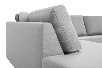 Crazy 5-sits Vänstervänd U-formad X-Large Soffa med Divan och Schäslong i Tyg - Grå - Möbler - Soffa - U-soffa