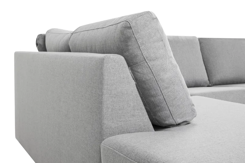 Crazy 5-sits Vänstervänd U-formad X-Large Soffa med Divan och Schäslong i Tyg - Grå - Möbler - Soffa - U-soffa