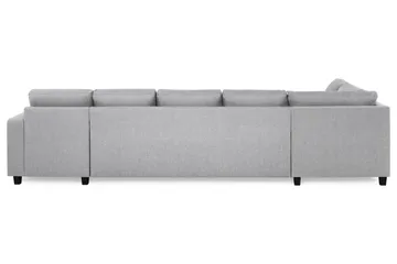 Crazy 5-sits Vänstervänd U-formad X-Large Soffa med Divan och Schäslong i Tyg - Grå - Möbler - Soffa - U-soffa