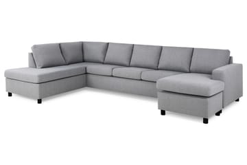Crazy 5-sits Vänstervänd U-formad X-Large Soffa med Divan och Schäslong i Tyg - Grå - Möbler - Soffa - U-soffa