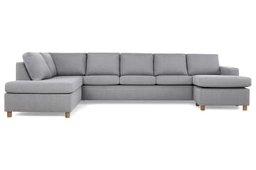 Crazy 5-sits Vänstervänd U-formad X-Large Soffa med Divan och Schäslong i Tyg - Grå - Möbler - Soffa - U-soffa
