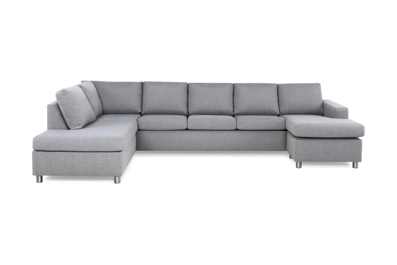 Crazy 5-sits Vänstervänd U-formad X-Large Soffa med Divan och Schäslong i Tyg - Grå - Möbler - Soffa - U-soffa