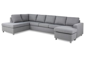 Crazy 5-sits Vänstervänd U-formad X-Large Soffa med Divan och Schäslong i Tyg - Grå - Möbler - Soffa - U-soffa