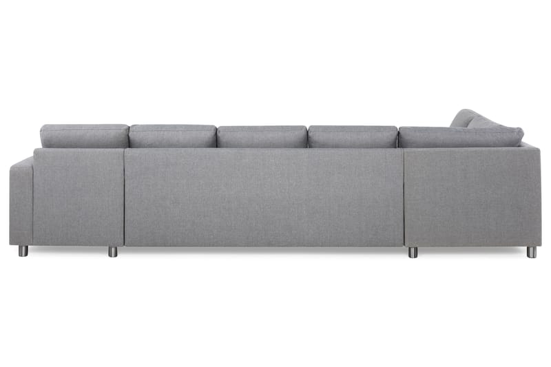 Crazy 5-sits Vänstervänd U-formad X-Large Soffa med Divan och Schäslong i Tyg - Grå - Möbler - Soffa - U-soffa