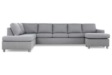 Crazy 5-sits Vänstervänd U-formad X-Large Soffa med Divan och Schäslong i Tyg - Grå - Möbler - Soffa - U-soffa